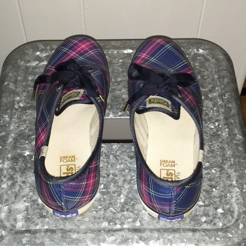 Keds Plaid Sneakers in Navy, Pink, and White - Picture 2 of 7